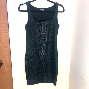 Snakeskin little black dress
